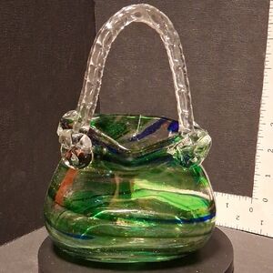 Elegant Green Glass Handbag